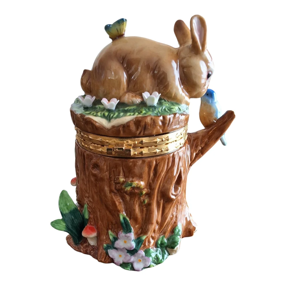 Charming Rabbit and Bird Trinket Box - Picture 4 of 8